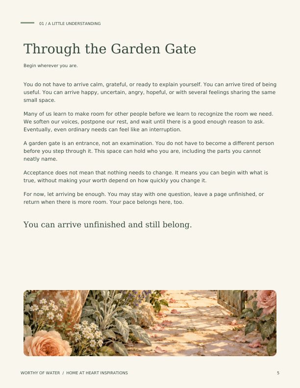 Worthy of Water Interior page preview